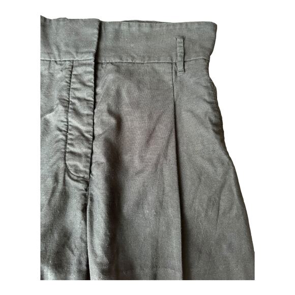 High waisted pleated linen black shorts pockets by Wilfred with linen size 10 - Picture 6 of 16
